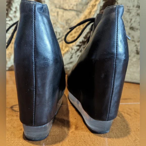 Jeffrey Campbell Y2K clear sole platform wedge heel boots - Picture 2 of 7